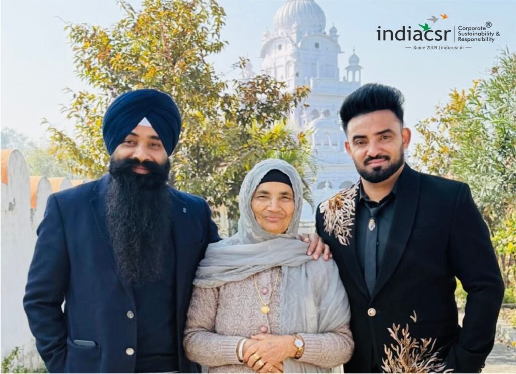 Dr. Nirmal Singh with Mother Lachhman and brother Kaur Resham Singh Anmol I India CSR