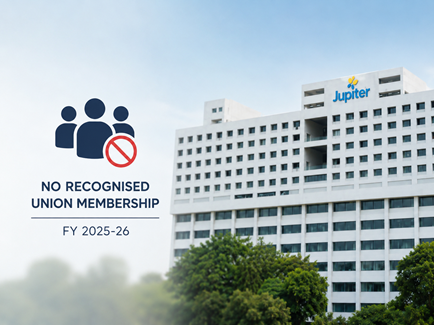 Jupiter Life Line Hospitals Reported No Permanent Employee in Recognised Union in FY26