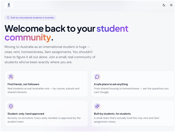 Australian Student Expands Resources for International Students with New Community and Student Support Features 2 India CSR