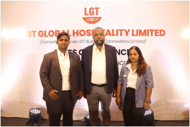 (L-R) Venkatesh, CFO,  Wilfred Selvaraj, Chairman & Managing Director  and  Padma  Wilfred, Director, LGT Global Hospitality Limited.