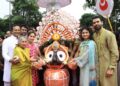 Jindal family offering prayers during Bahuda Yatra at Jindal Nagar in Angul