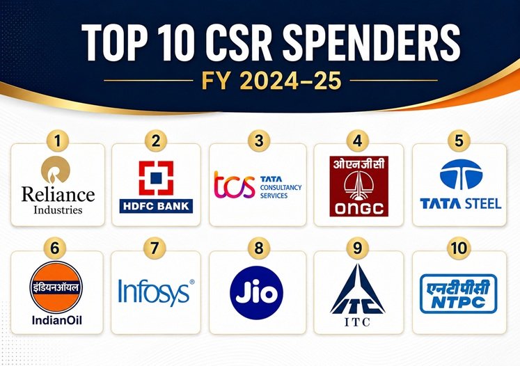CSR Spending: Top 10 Companies Invest ₹7,123 Cr; Reliance Industries Ranks First 1 India CSR