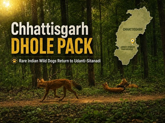 Chhattisgarh: Dhole Pack – Rare Indian Wild Dogs Return to Udanti-Sitanadi Tiger Reserve After Conservation Push