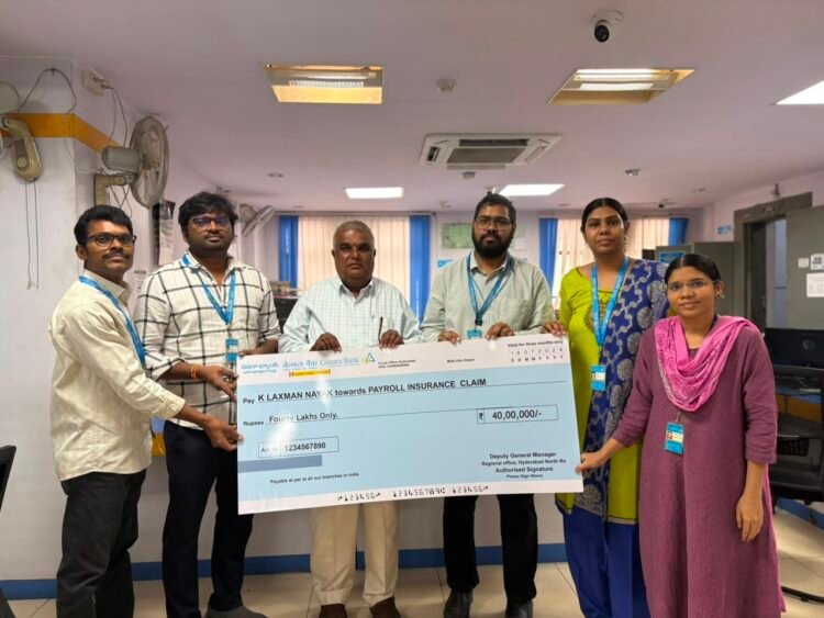 Canara Bank Extends Rs. 46 Lakh Insurance Support to Nominee of Payroll Account Holder 1 India CSR