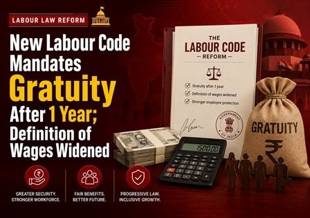 New Labour Code Mandates Gratuity After 1 Year; Definition of Wages Widened 1 New Labour Code Mandates Gratuity After 1 Year
