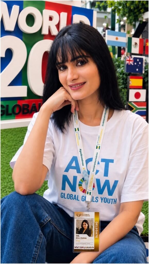 Telangana's Dr. M.A. Farha Honoured with World Changemaker Award at Global Youth Congress 2026 in Bangkok 2 India CSR