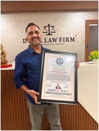 Advocate Nageshwar Rao Pujari Honoured by London Book of World Records as World’s First 'Psylawgist 2 India CSR