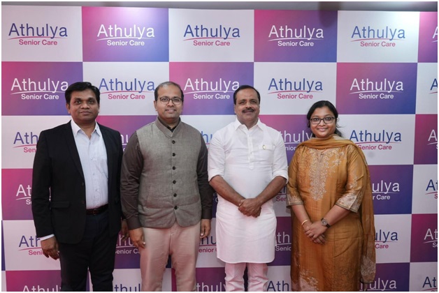 Athulya Senior Care Expands With Third Geriatric Care Centre in Mathikere 1 L to R: Srinivasan G., Founder & CEO; Dr. Karthik Narayan R., Founder & MD; U.T. Khader, Karnataka Health Minister; J. Krishna Kavya, Founder & Director, Athulya.