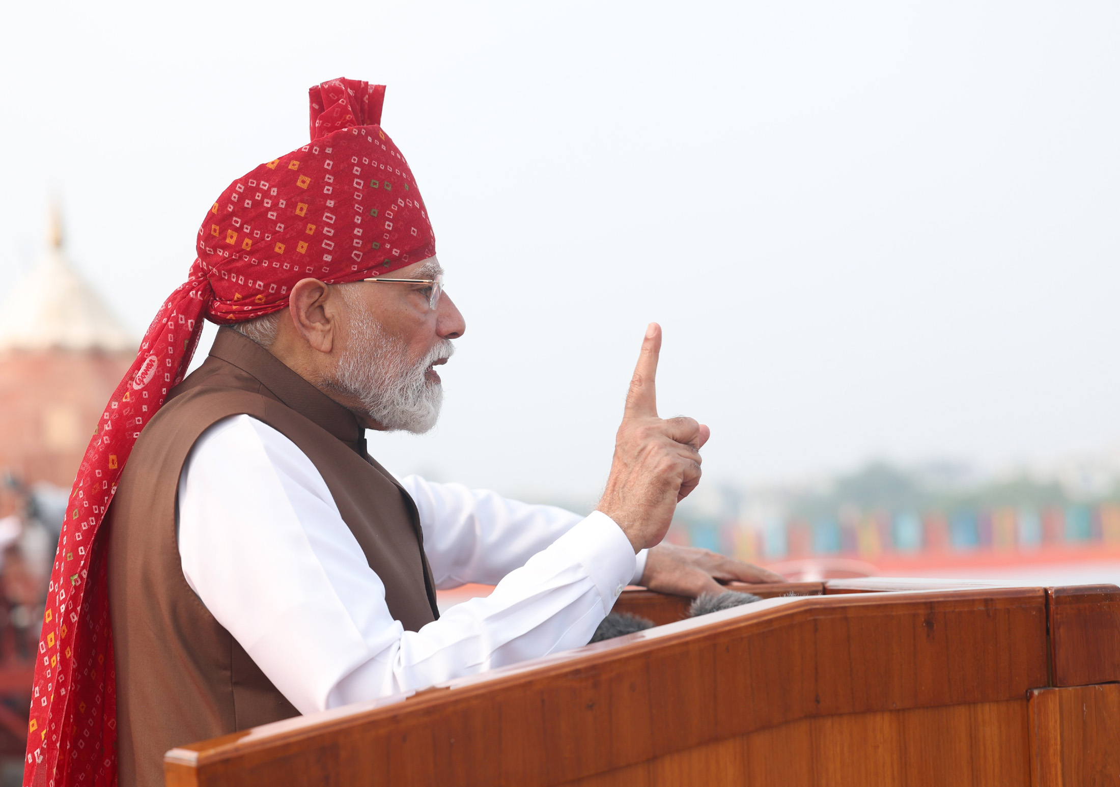 PM addressing the Nation on the occasion of 80th Independence Day celebrations at Red Fort, in Delhi on August 15, 2026.
