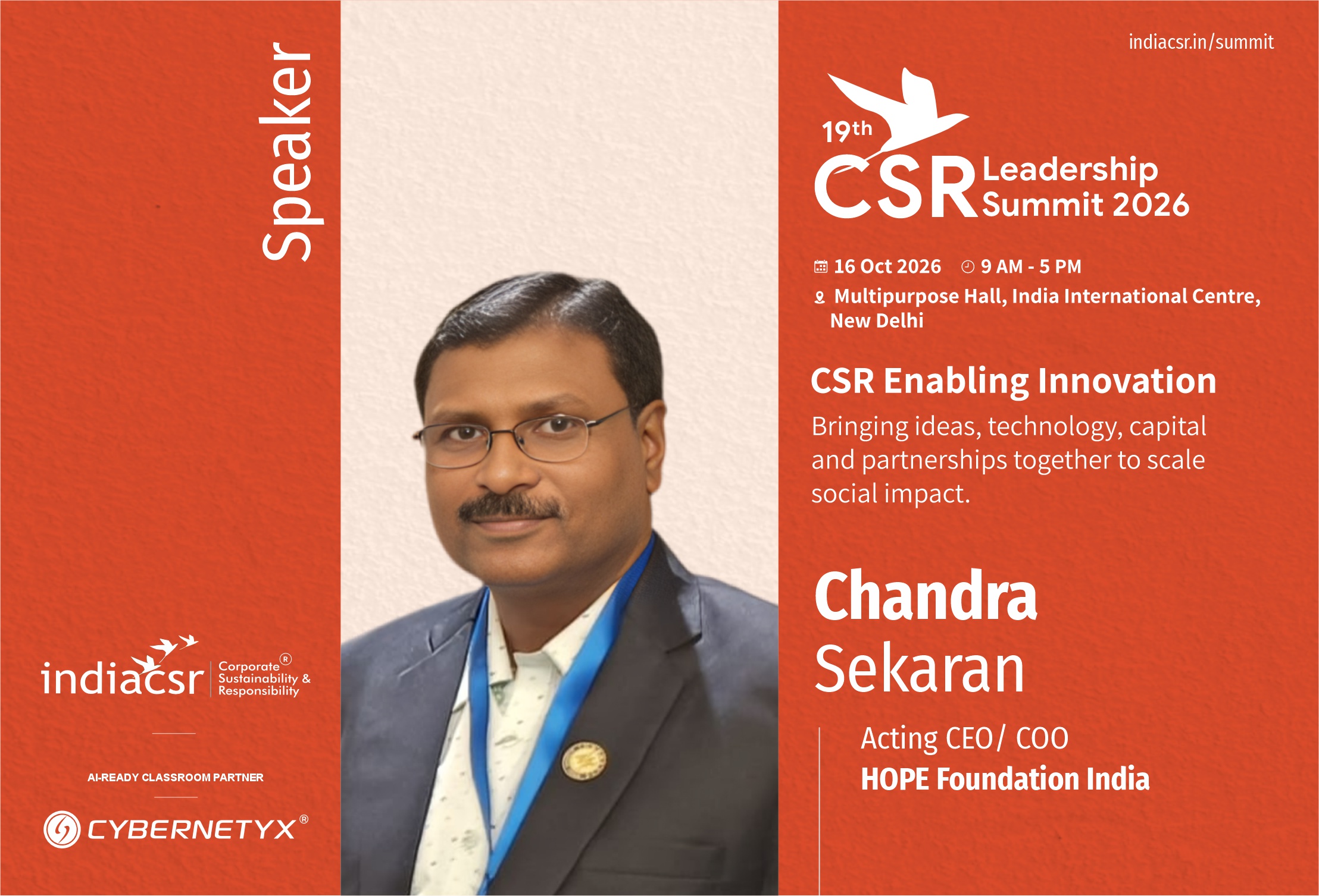 Chandra Sekaran indiacsr1 India CSR®
