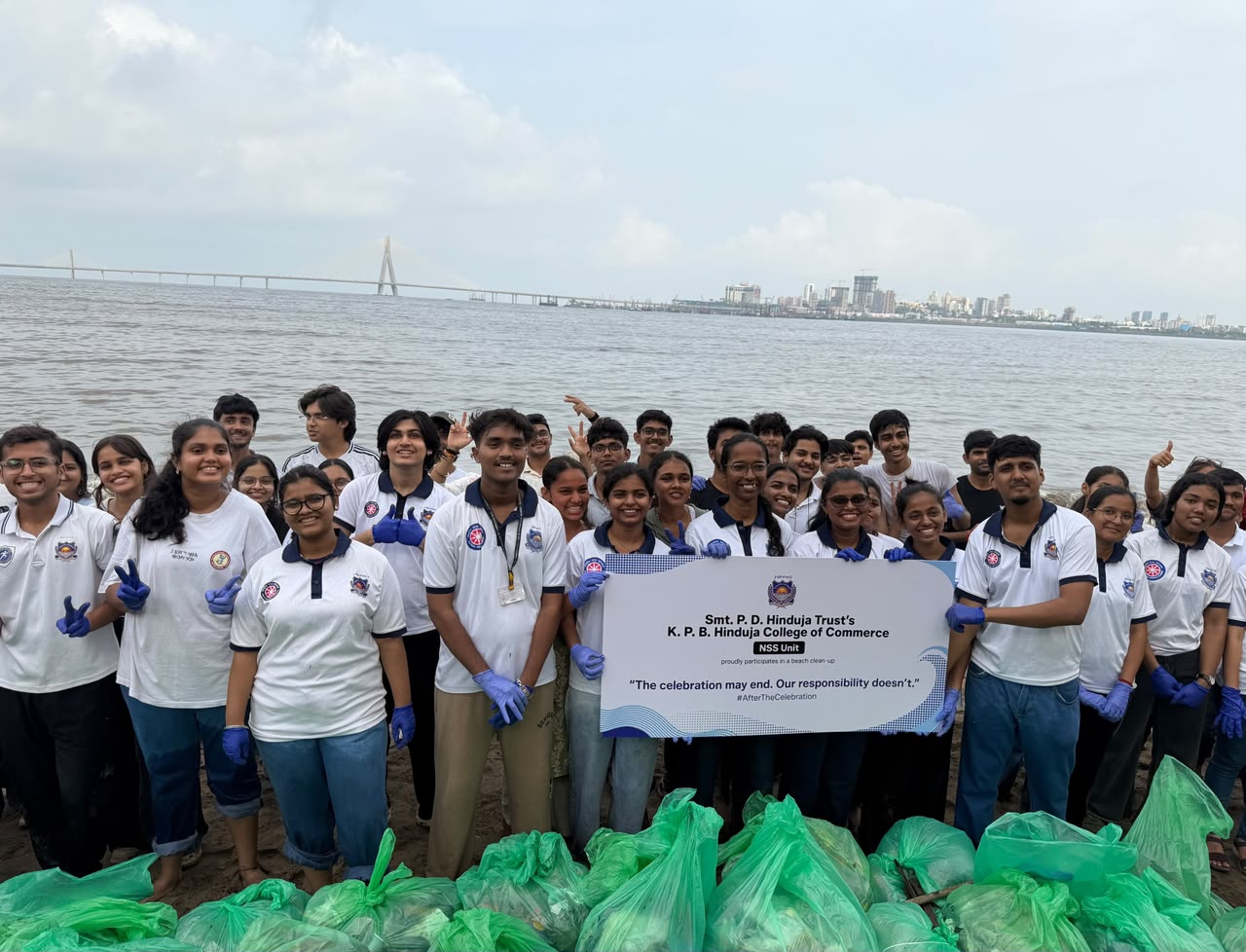 K.P.B. Hinduja College Students Organise a Clean-up drive at Dadar Chowpatty Beach 1 India CSR®