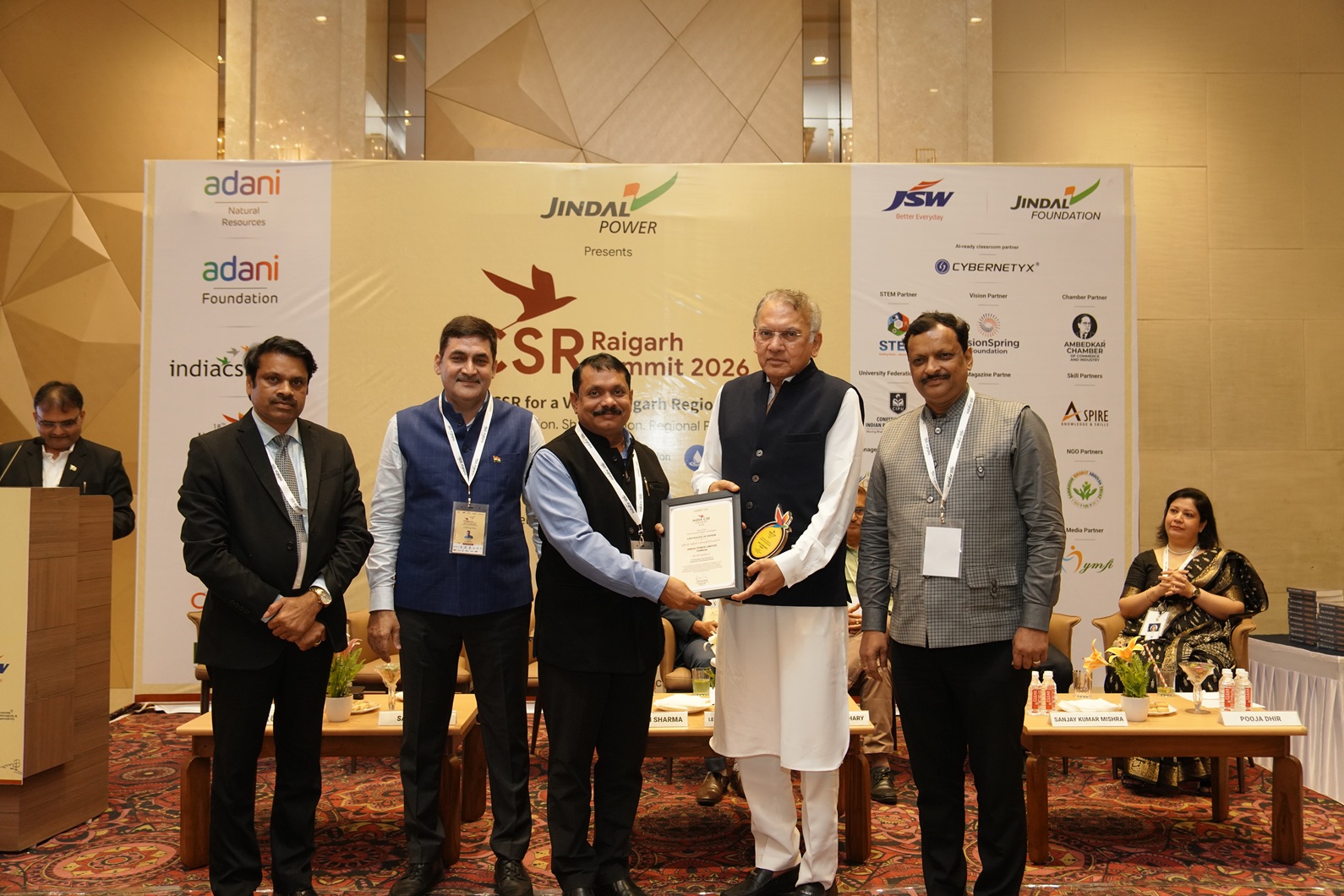 Jindal Power Honoured for Exemplary CSR Work in Tamnar at Raigarh CSR Summit 2026 1 India CSR