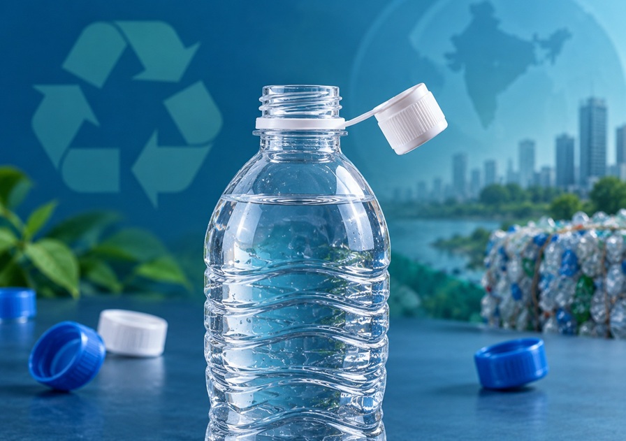 Tethered Caps on Plastic Beverage Bottles