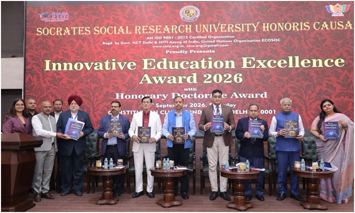 Socrates Social Research University Trust recognizes the technology leader at a Constitution Club of India ceremony; Bollywood actor Vindu Dara Singh presents the awards and launches his book NextGen DevOps: Enterprise AI Features & Autonomous Operations
