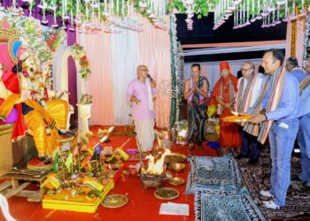 Naveen Jindal Joins Shramveers to Celebrate Vishwakarma Puja at Jindal Steel, Angola