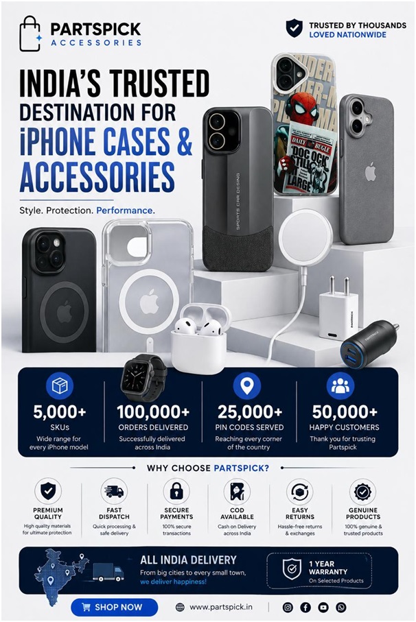 Partspick Crosses 1 Lakh Cases Sold, Emerges as a Leading iPhone Case Brand for Style-Conscious and Protection-First Buyers in India 2 India CSR
