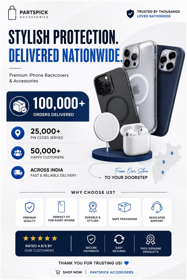 Partspick Crosses 1 Lakh Cases Sold, Emerges as a Leading iPhone Case Brand for Style-Conscious and Protection-First Buyers in India 1 India CSR