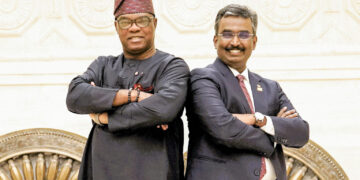 From L to R- Olayinka Hakeem Babalola, Rotary International President (2026-27) and M. Muruganandam (MMM), Vice President (2026-27)