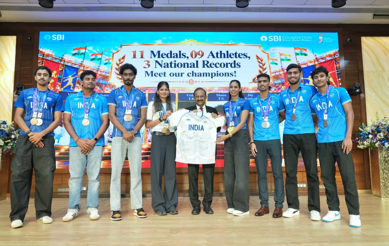 CSR: SBI Felicitates Nine Bank-supported Medal Winners of Asian Games 2026 1 India CSR®