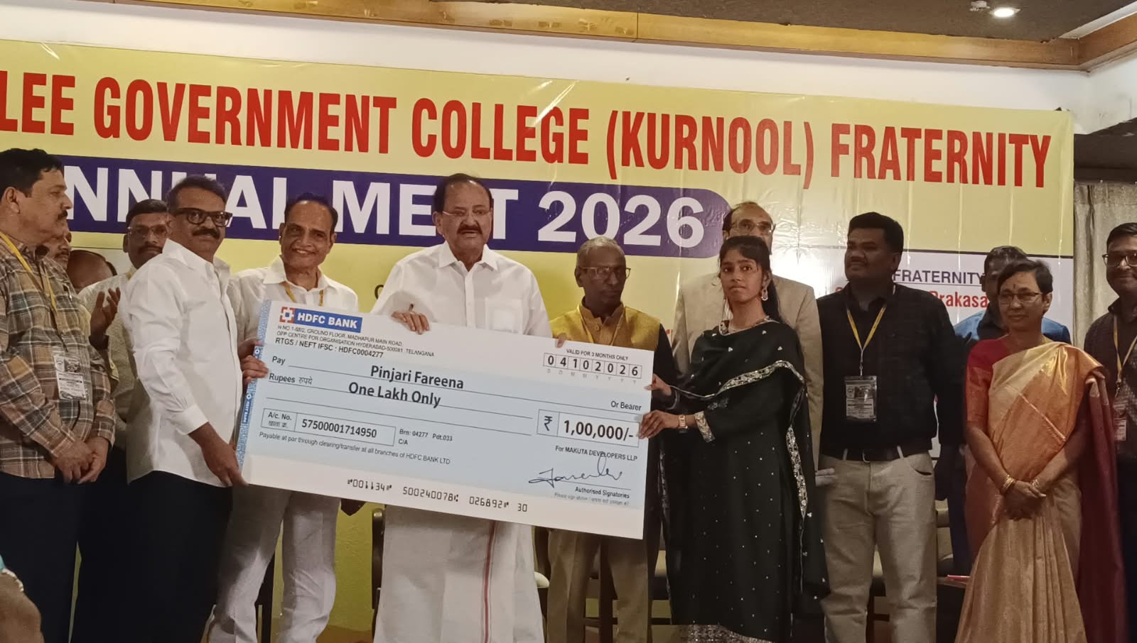 CSR: Janardhan Kompally Supports Rs 5 Lakh Recognition for Five SJGC Student Achievers