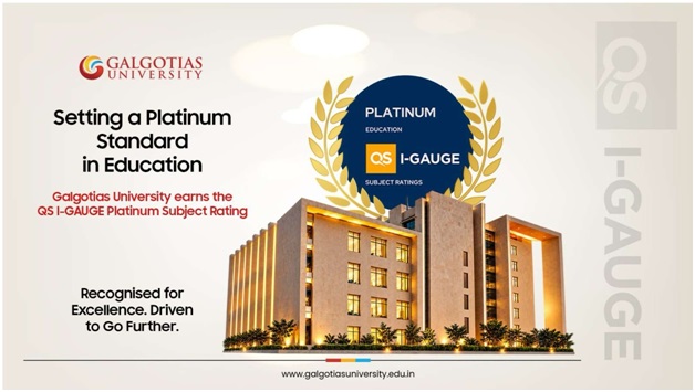 Galgotias University Earns Platinum Subject Rating in Education from QS I-GAUGE 1 India CSR®
